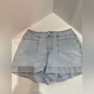 M Jeans Striped Blue Women's Shorts